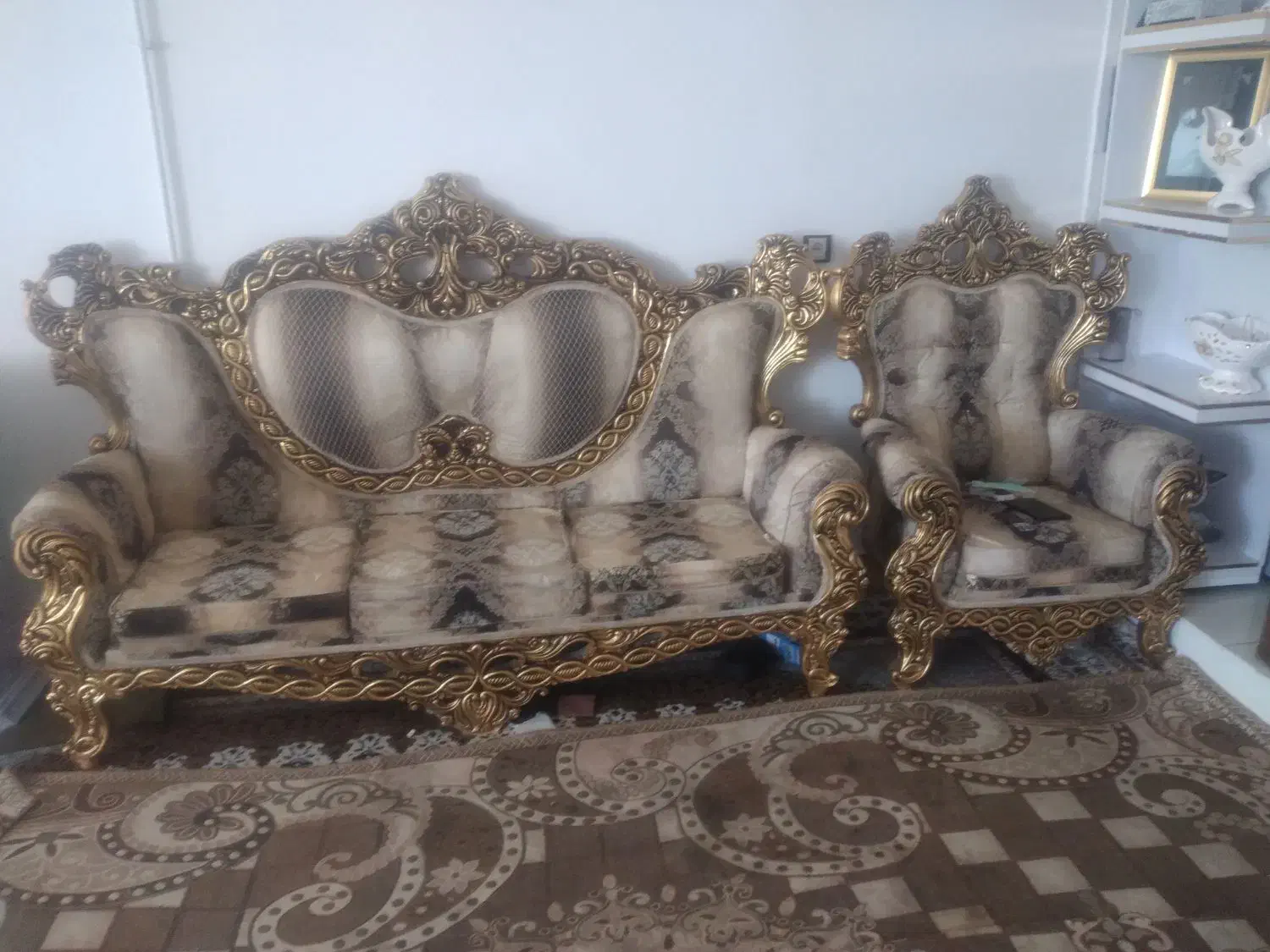 مبل سلطنتی هفت نفره|مبلمان خانگی و میز عسلی|ایلام, |دیوار