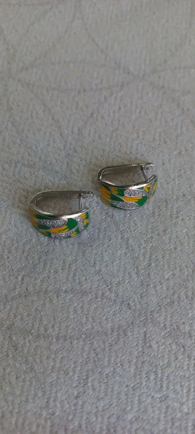 گوشواره روکش نقره میناکاری|جواهرات|تهران, دریان‌نو|دیوار