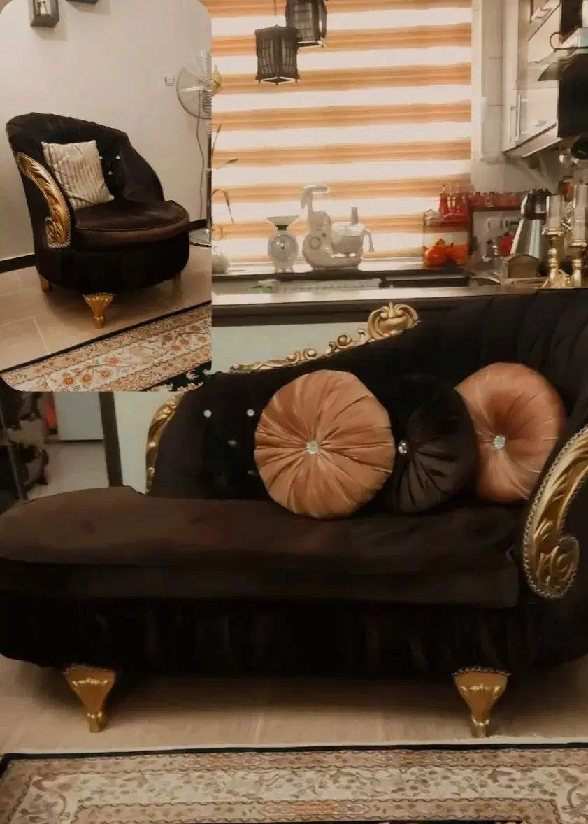 فروش فوری مبلمان نیم استیل ۸ نفره|مبلمان خانگی و میز عسلی|ملایر, |دیوار