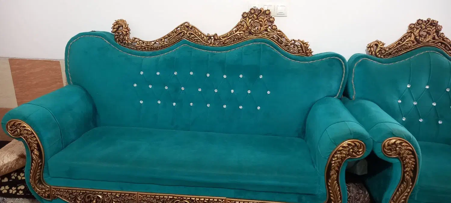 مبل شزلون طاووسی|مبلمان خانگی و میز عسلی|شیراز, شهرک مهدی‌آباد|دیوار
