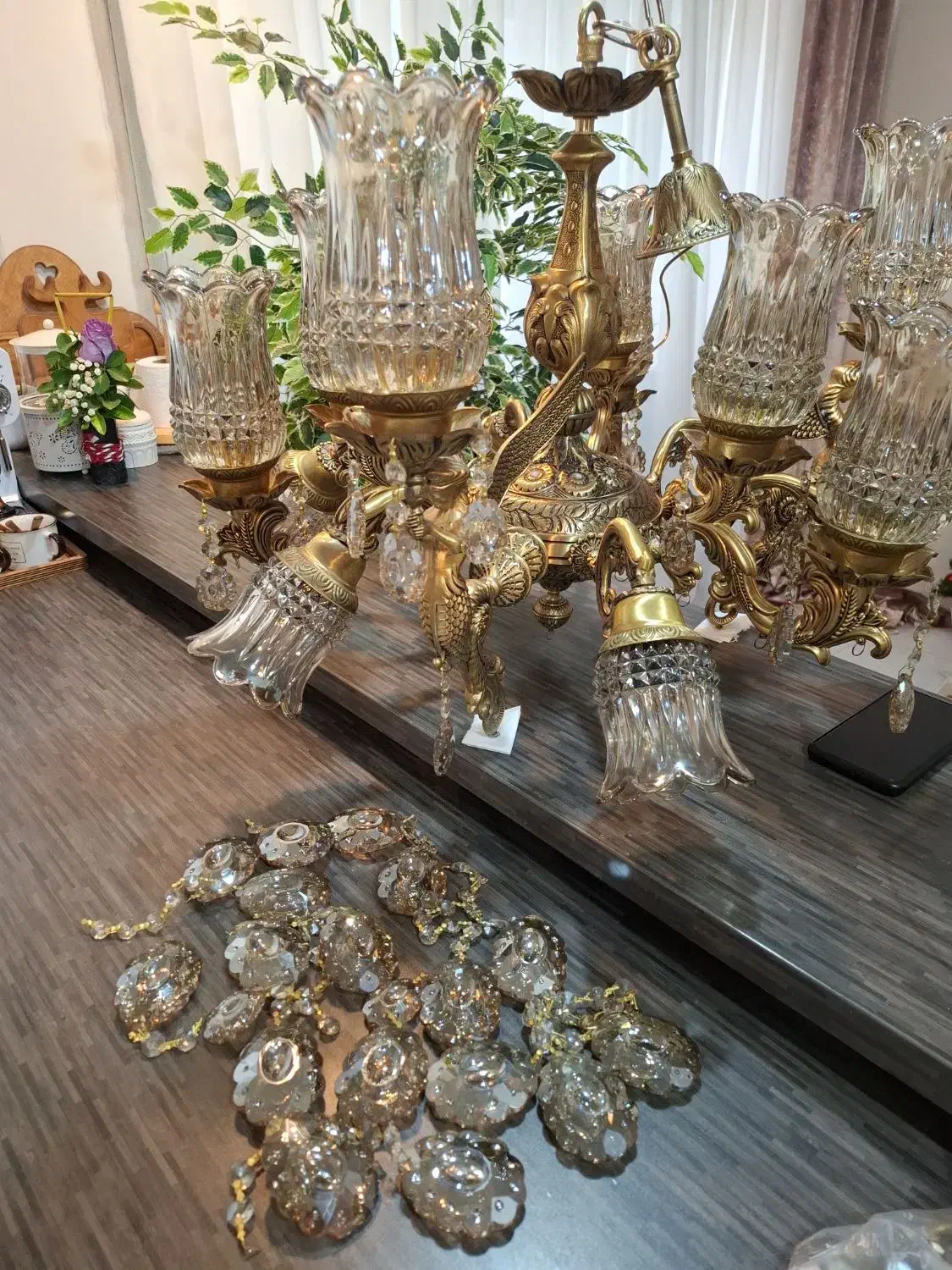 لوستر برنج مناسب فضاهای بزرگ|لوستر و چراغ آویز|تهران, قناتکوثر|دیوار