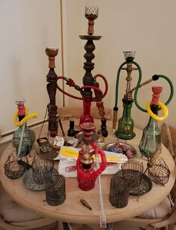 ۶تاقلیون باکلی لوازم ۲۹۰۰ قلیان برنجی چوبی مسافرتی|کلکسیون و سرگرمی|تهران, زرکش|دیوار