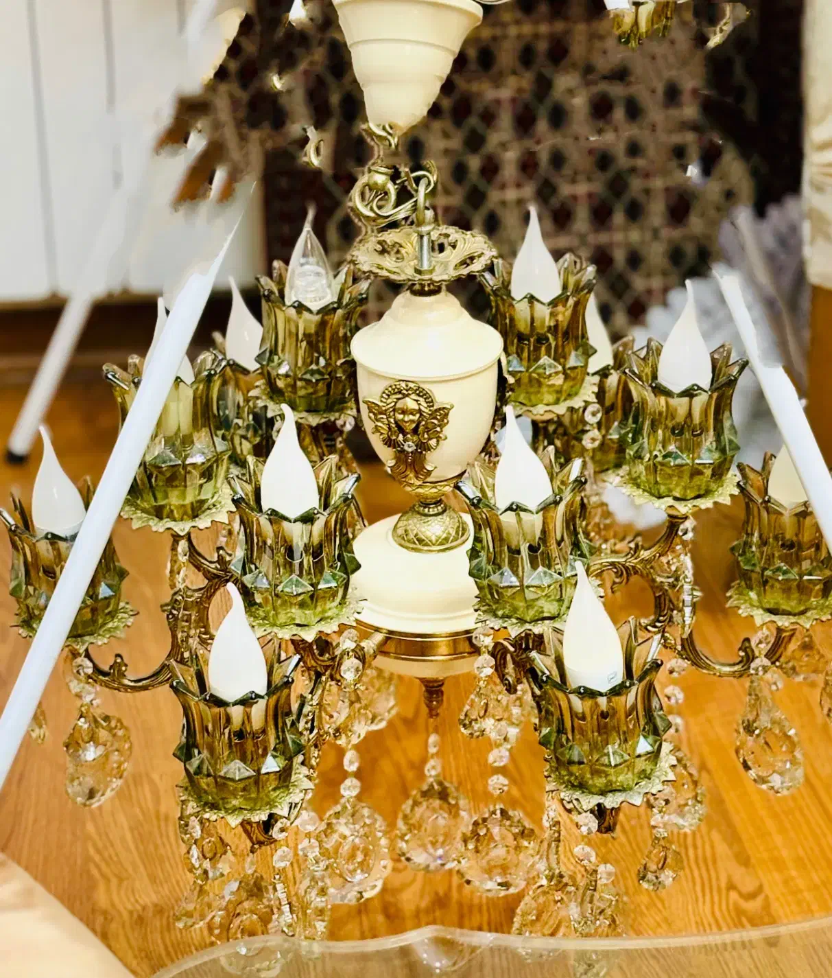 لوستر ۱۲ شعله|لوستر و چراغ آویز|اردبیل, |دیوار