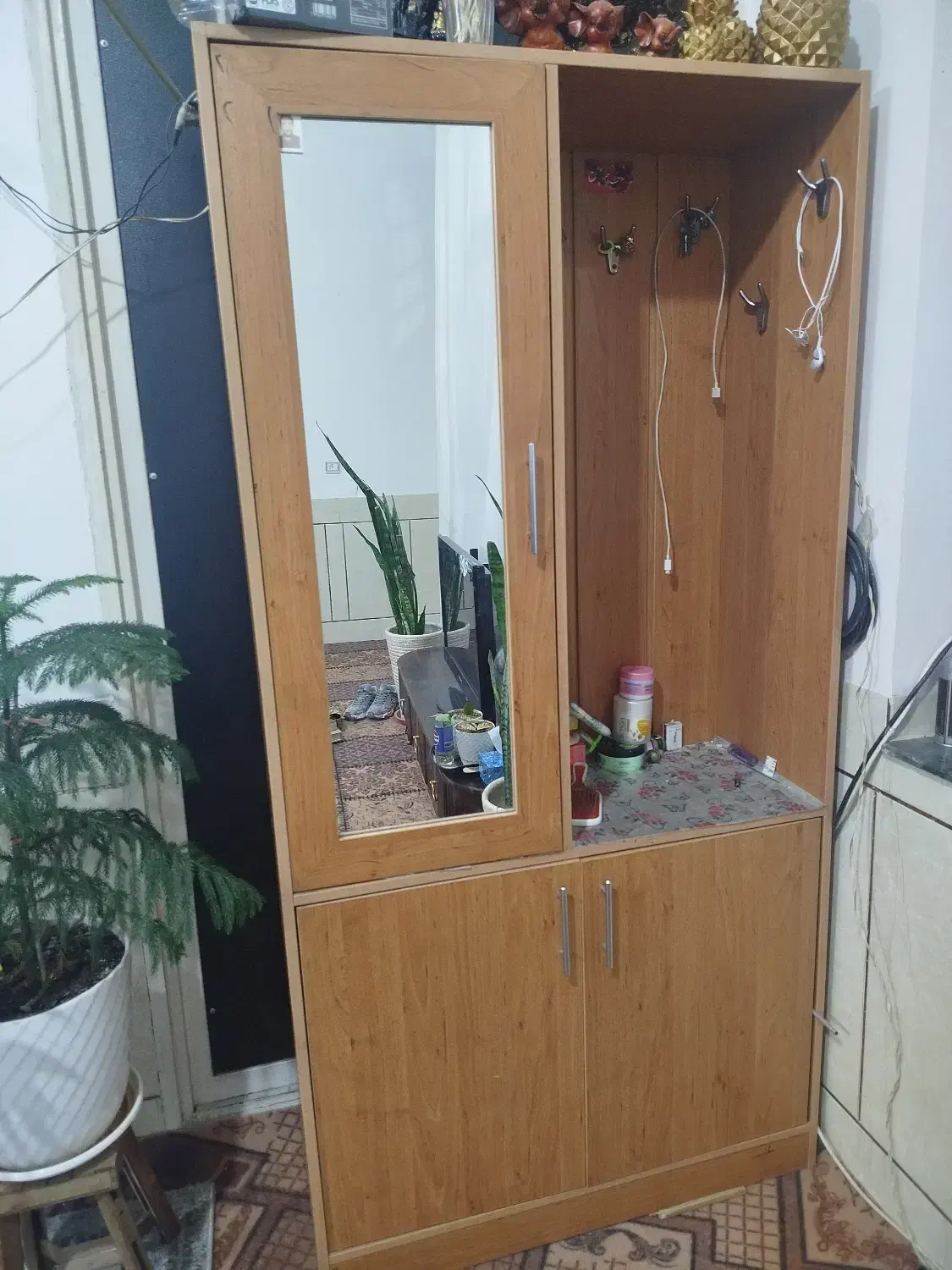 جاکفشی ایستاده|جاکفشی، کمد، دراور|درودزن, |دیوار