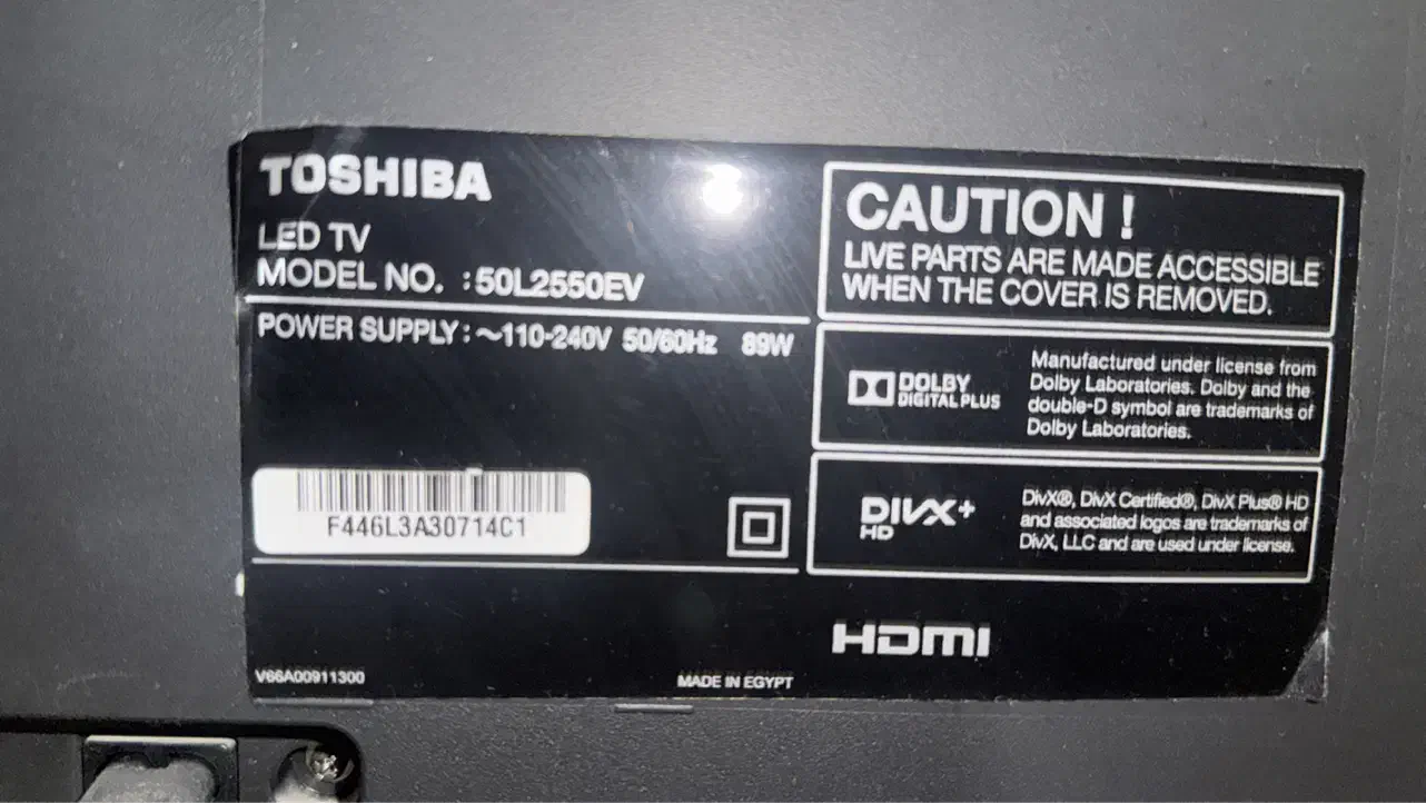 تلویزیون ۵۰ اینچ توشیبا|تلویزیون و پروژکتور|شیراز, تاچارا|دیوار