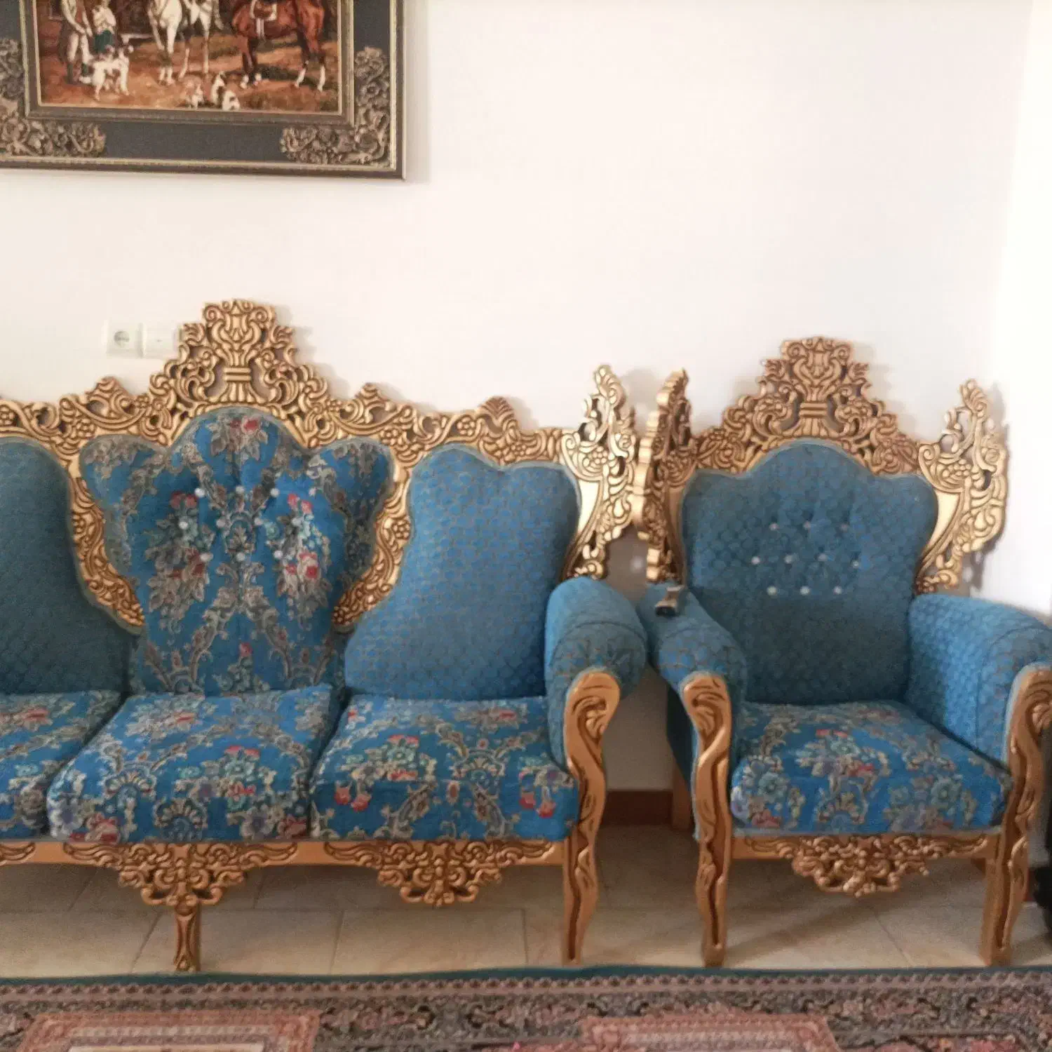 مبل۷نفره با عسلی|مبلمان خانگی و میز عسلی|همدان, |دیوار