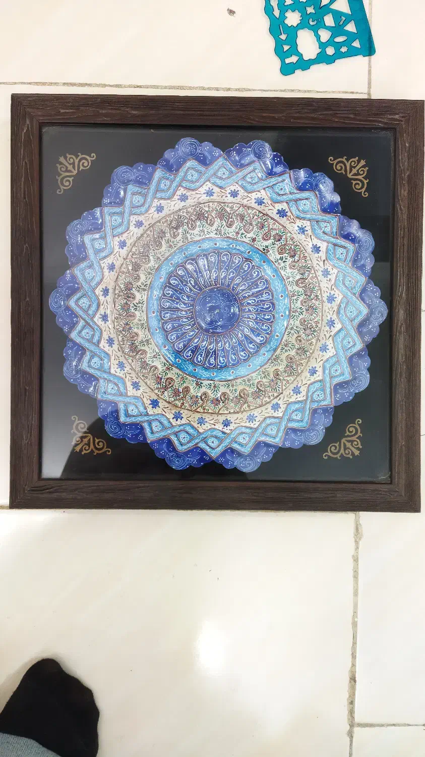 بشقاب میناکاری 30 سانتی|صنایع دستی و سایر لوازم تزئینی|شاهینشهر, شهرک هشت بهشت|دیوار