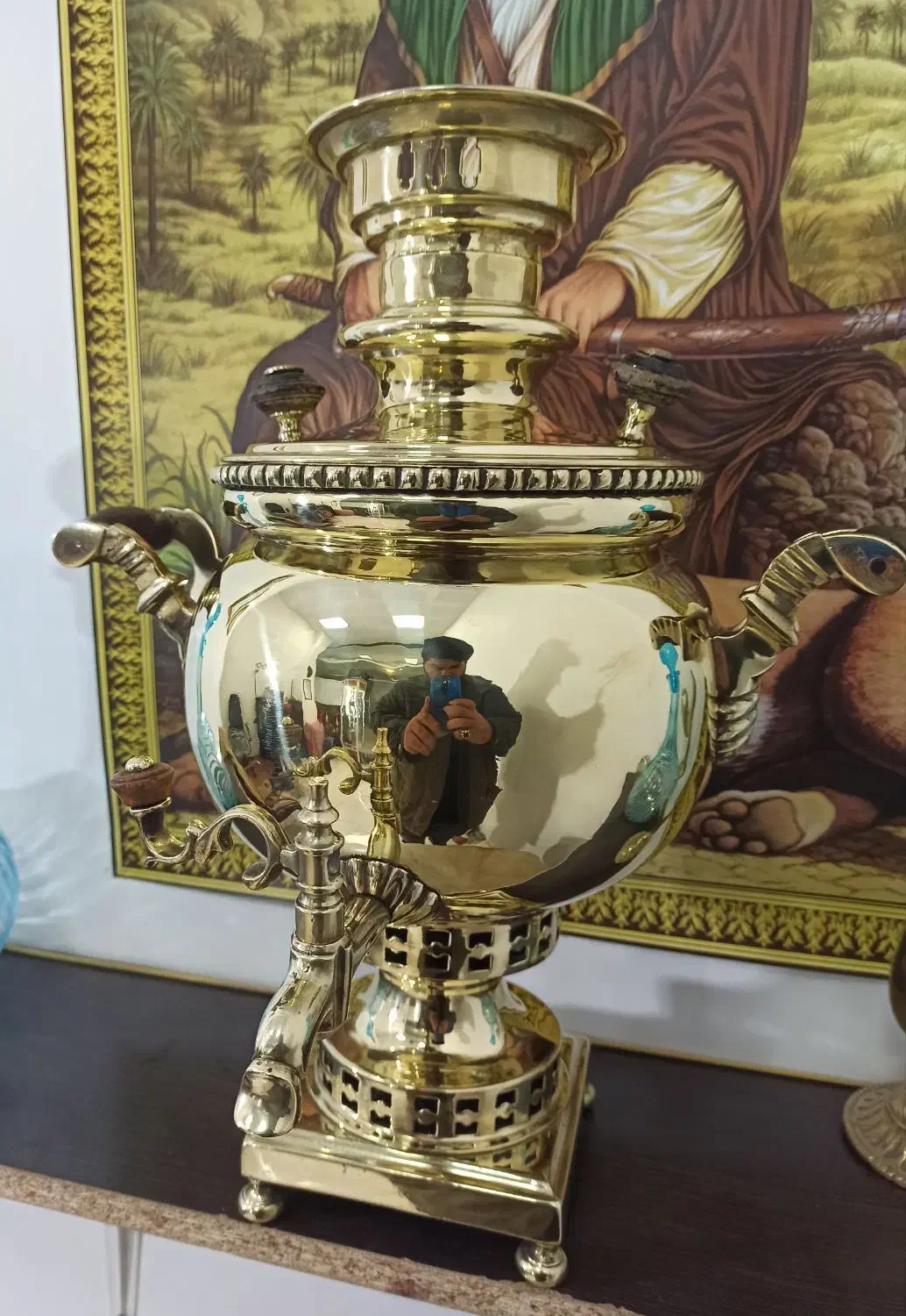 سماور روسی نیکولای شاهلیخ ۱۲۰ساله سالم|کلکسیون اشیاء عتیقه|مراغه, |دیوار