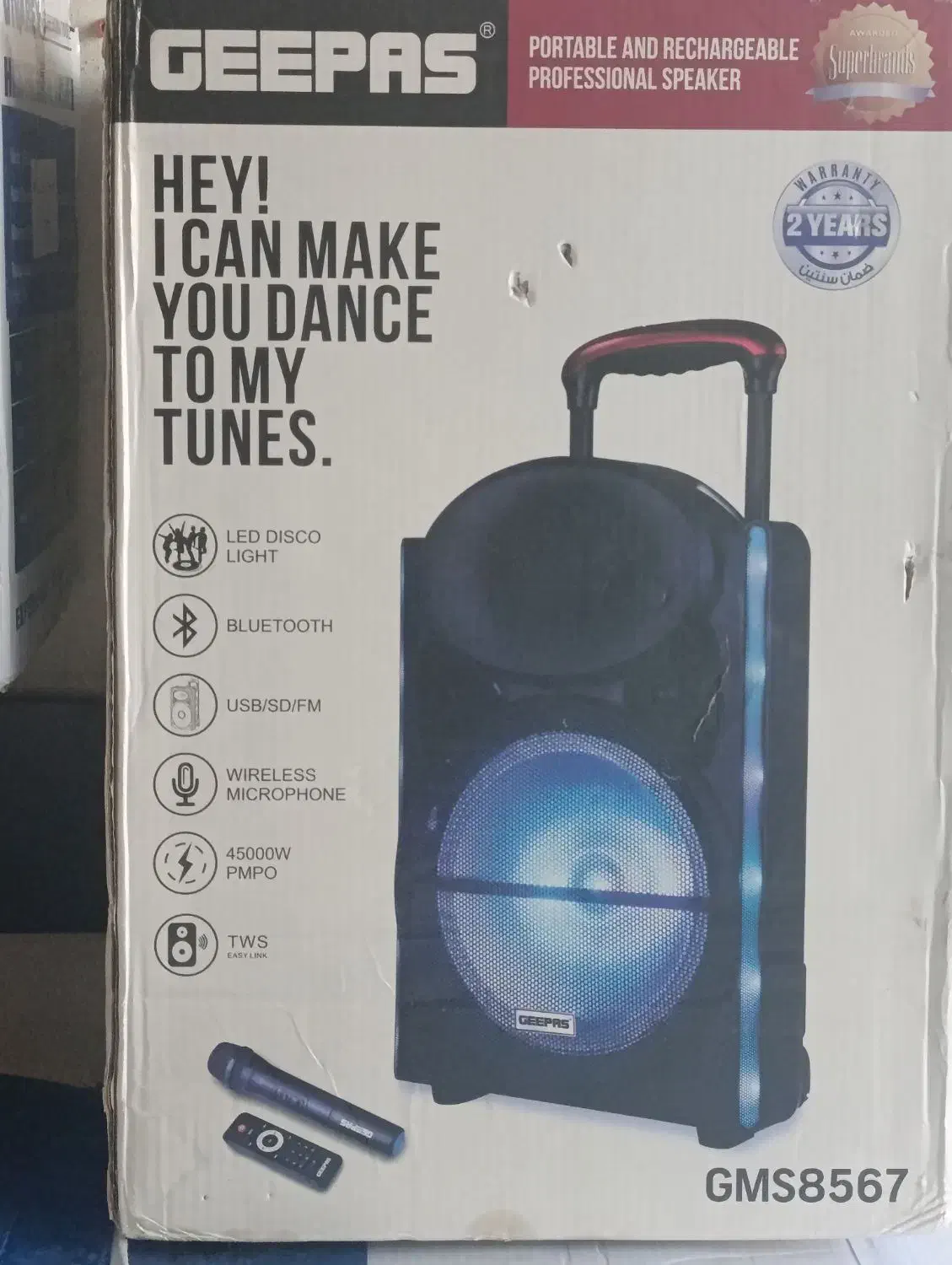 اسپیکر پارتی باکس جی پاس 8567 فوق العاده صدای بلند|پخشکننده همراه|شیراز, شریفآباد|دیوار