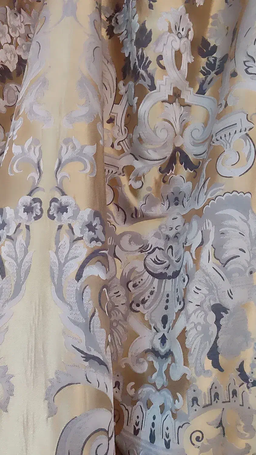 پرده سلطنتی ابریشم خارجی|پرده، رانر، رومیزی|ری, فیروزآبادی|دیوار