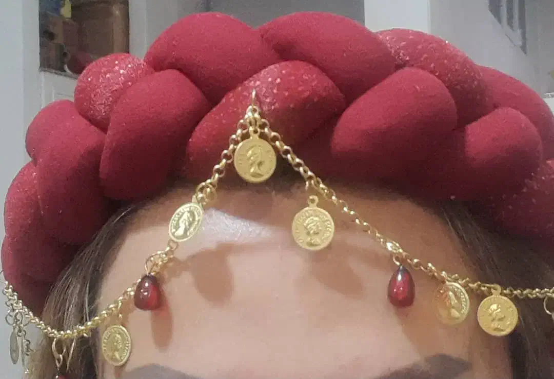 سربند یلدایی با دانهای انار|لباس|کرمانشاه, |دیوار