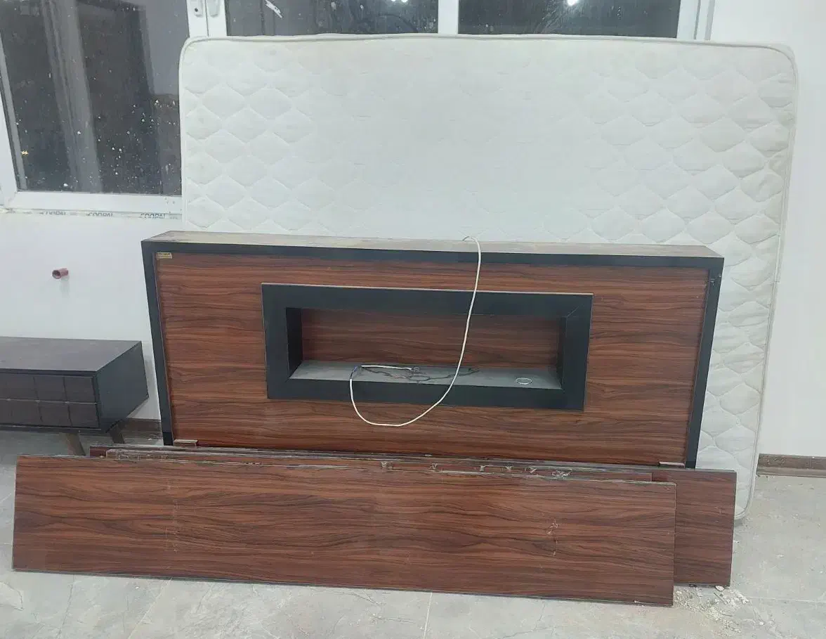 تختخواب دونفره چوب سامان|تخت و سرویس خواب|شهرکرد, |دیوار