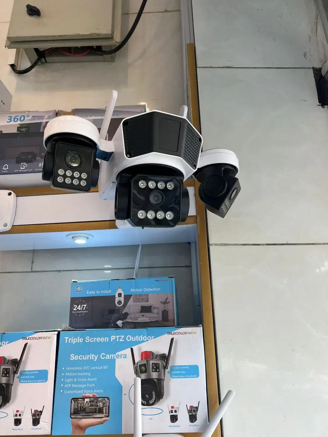 دوربین سیمکارتی ۳لنز 4k|دوربین مداربسته|بومهن, |دیوار