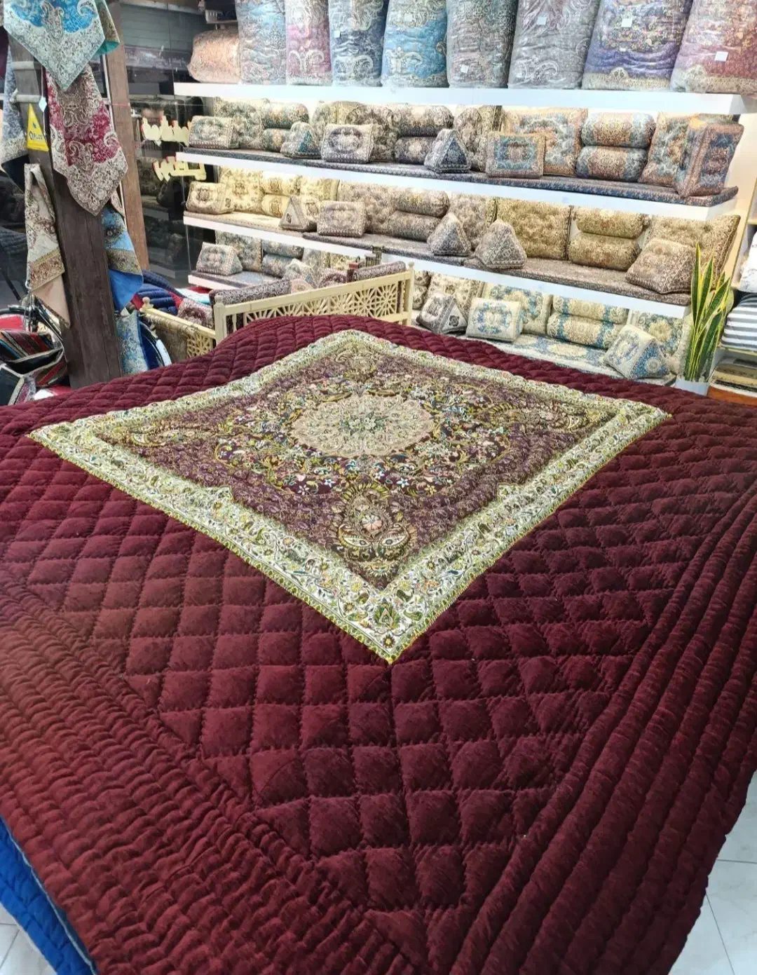 لحاف کرسی چارقد دستدوز با متریال مرغوب آماده تحویل|رختخواب، بالش، پتو|تهران, شهرک ولیعصر جنوبی|دیوار