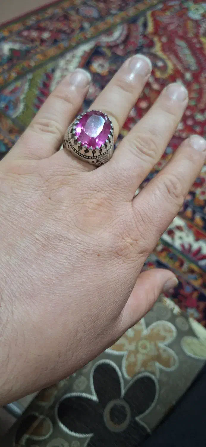 انگشتر دست ساز جباری نقره 65 گرمی یاقوت سرخ|جواهرات|سلماس, |دیوار