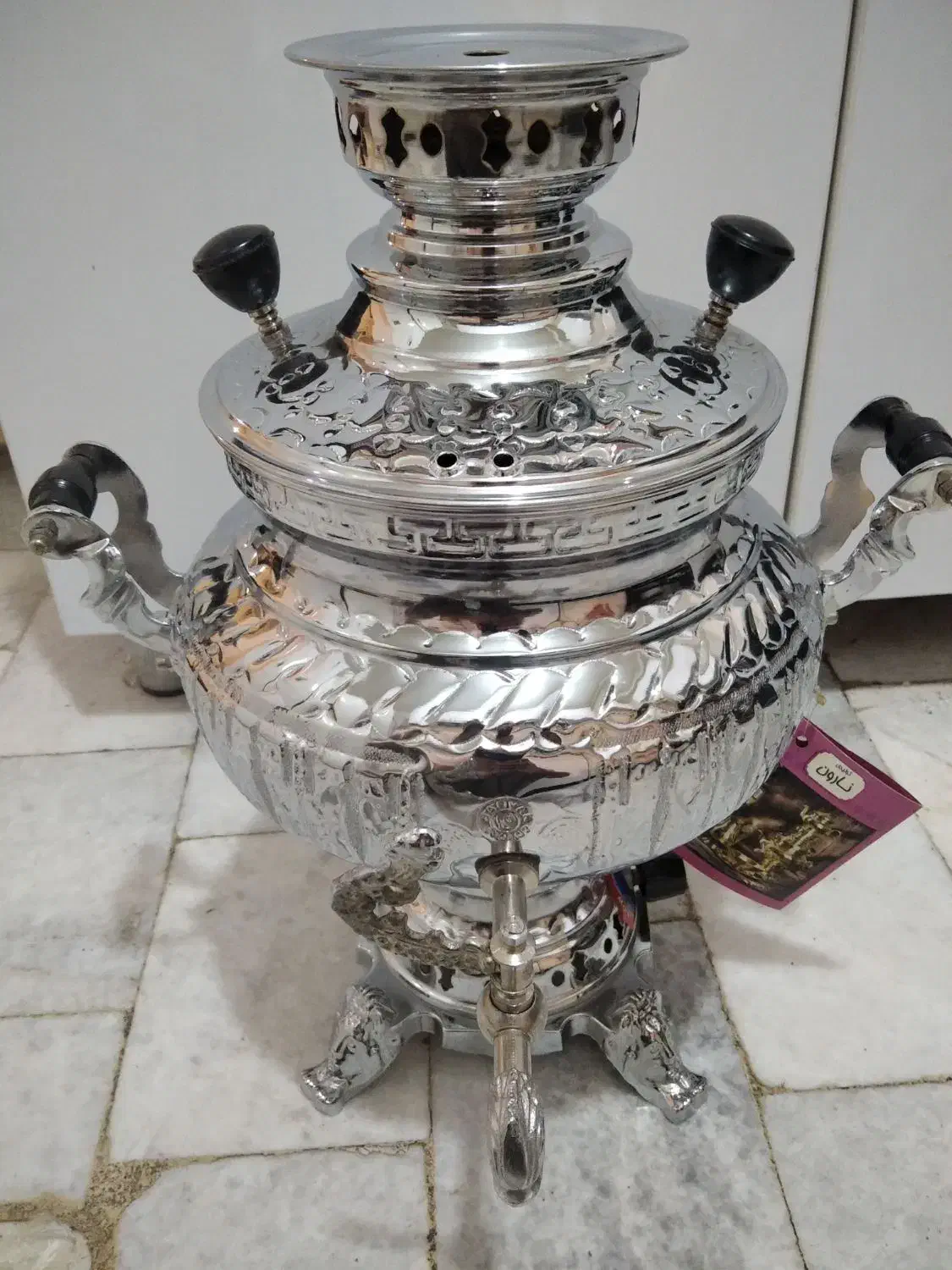 سماور گازی استیل قلم کاری|سماور، چای‌ساز، قهوه‌ساز|کرج, چمران|دیوار