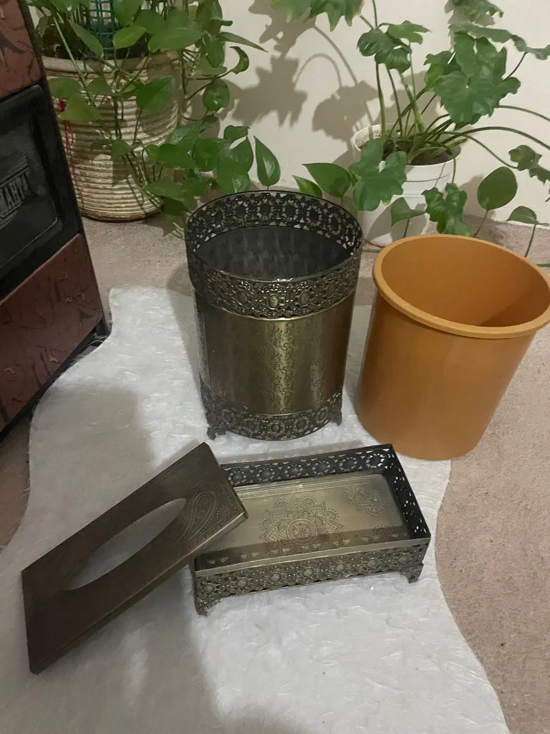 ست جا دستمال و سطل آشغال|صنایع دستی و سایر لوازم تزئینی|ابهر, |دیوار