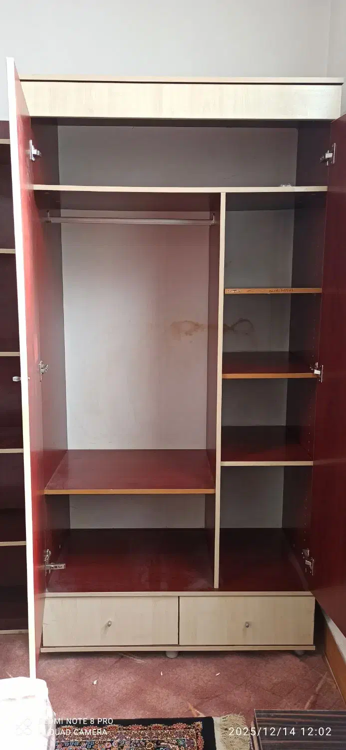 سرویسخواب چوب ترک بدون خط وخش ۷تیکه باهم|تخت و سرویس خواب|بندر ماهشهر, |دیوار