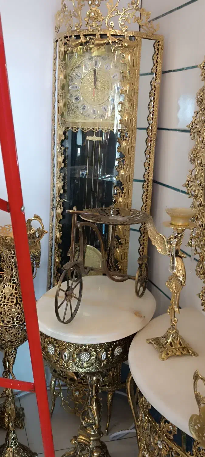 لوستر آینه شمعدان کالای برنز|بوفه، ویترین، کنسول|سمنان, |دیوار