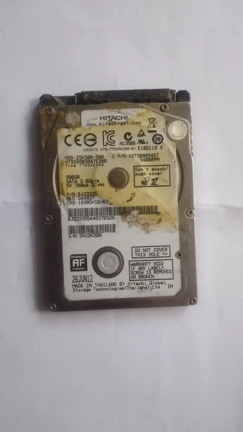 هارد ۵۰۰ گیگ هیتاچی لپتاپی|قطعات و لوازم جانبی رایانه|تهران, یاخجی آباد|دیوار