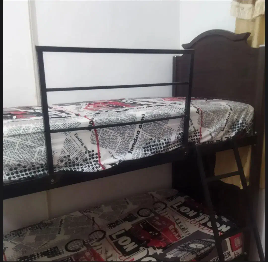 تخت دو طبقه چوبی|تخت و سرویس خواب|گرگان, |دیوار