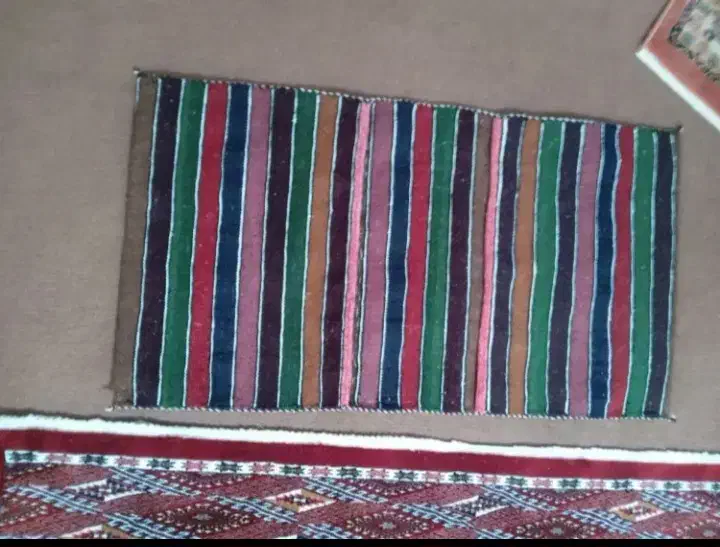 خورجین دست بافت خالص پشم|گلیم، جاجیم، گبه|بندر ترکمن, |دیوار