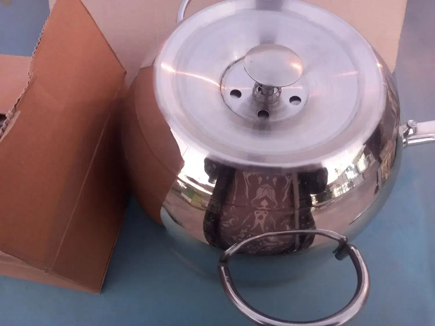 کتری استیل ضخیم ۷لیتری با قوری نو اکبند|قوری، کتری، قهوه‌ساز دستی|گرگان, |دیوار