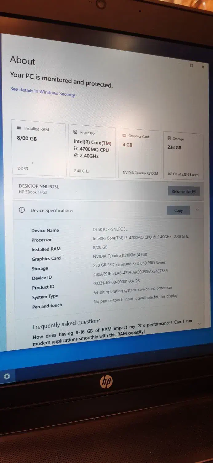 hp zbook 17g2|رایانه همراه|مشهد, ایثارگران|دیوار