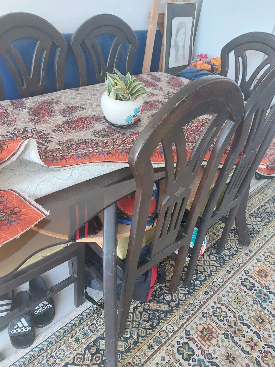 میز نهار خوری  ۶ نفره|میز و صندلی غذاخوری|نوشهر, |دیوار