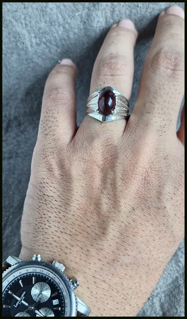 گارنت یاقوت سیلان رکاب نقره دست ساز|بدلیجات|تهران, آذری|دیوار