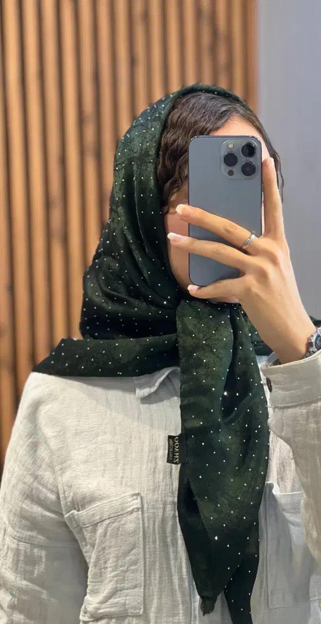 روسری سبز ترک نگین دار|لباس|کاشمر, |دیوار