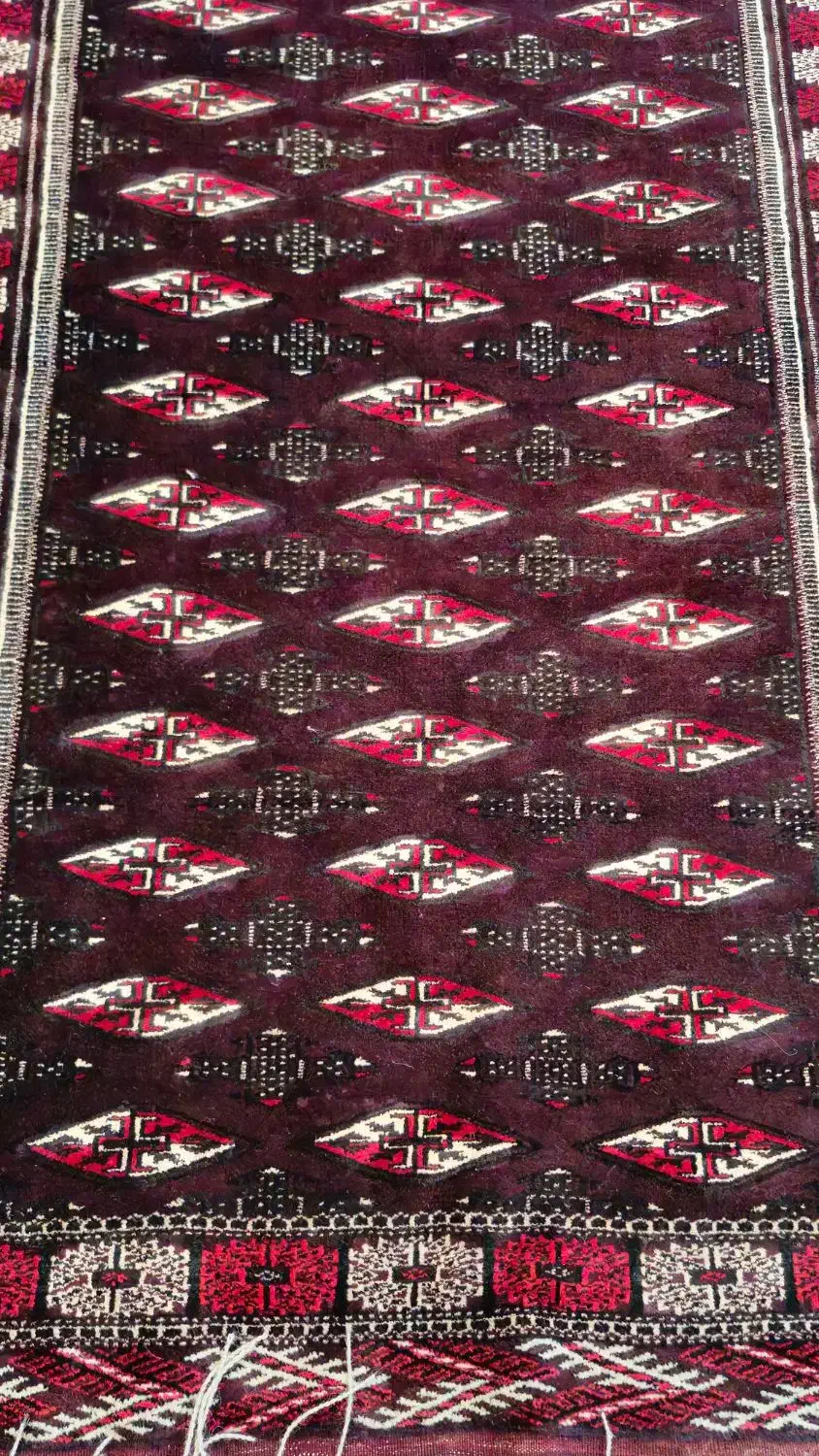 * قالیچه دستباف قدیمی ترکمن **|فرش|فردیس, شهرک سپاه|دیوار