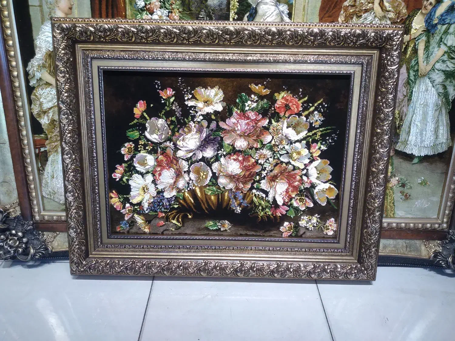 تابلو فرش گلدان مسی|تابلو فرش|تهران, علم و صنعت|دیوار