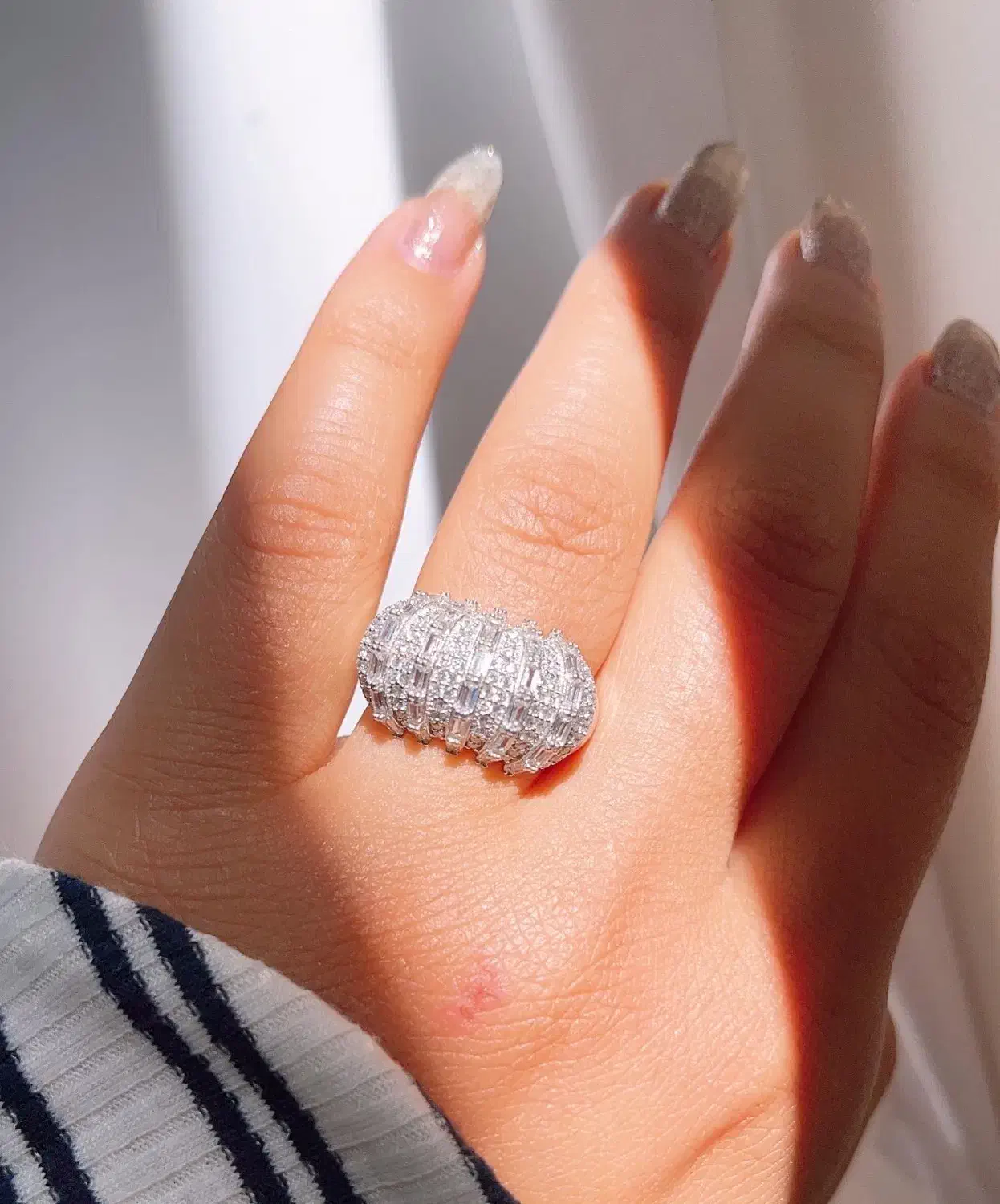 انگشتر جواهر تمام نقره مدل پرنس عین طلا لوکس|بدلیجات|تبریز, |دیوار