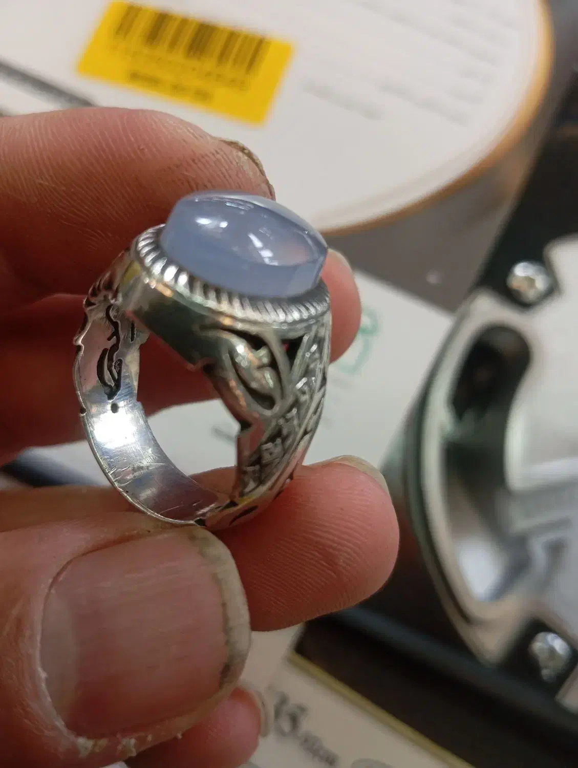 انگشتر عقیق کبود رگه دار|جواهرات|قرچک, باقرآباد|دیوار