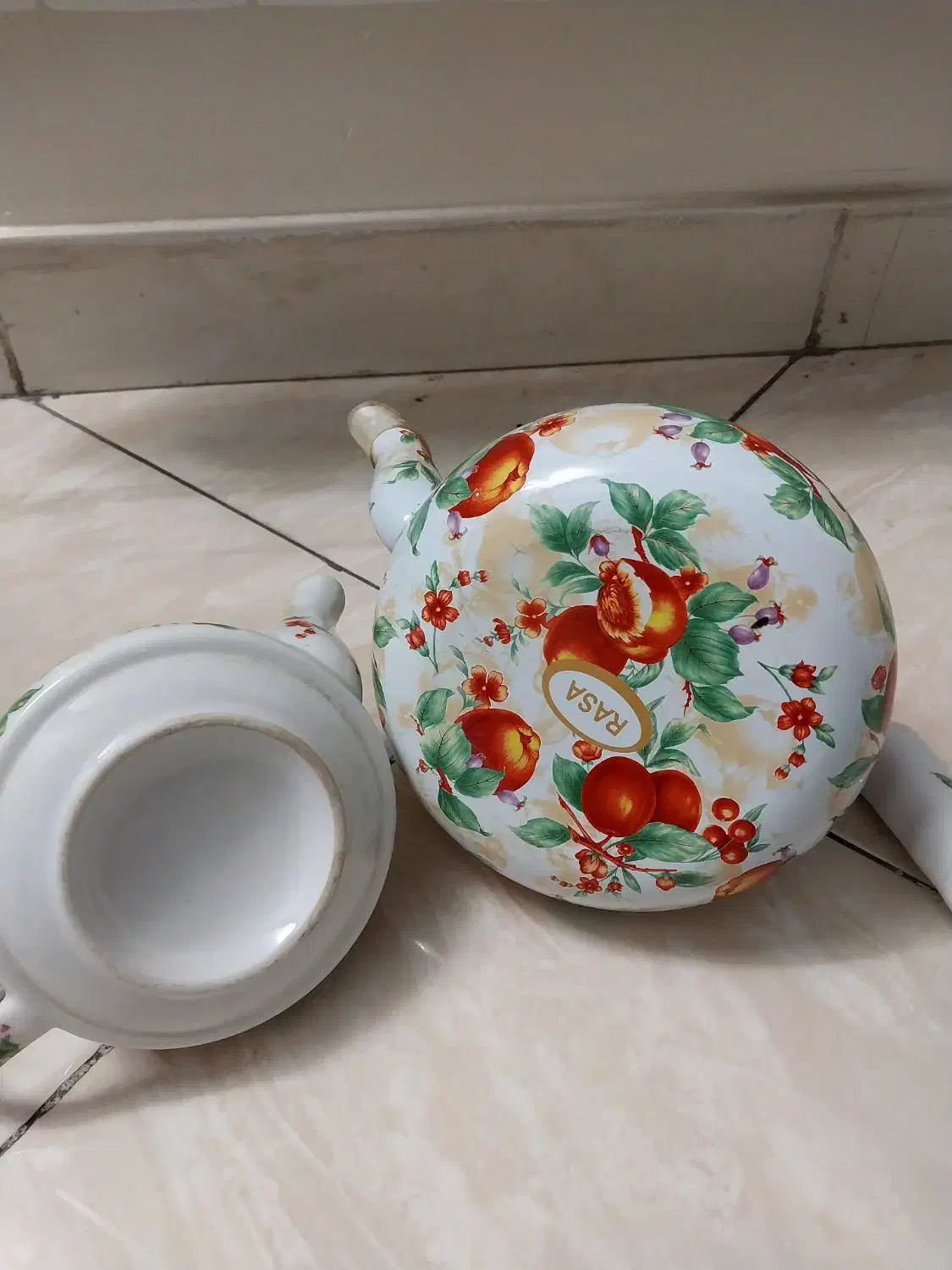 کتری لعابی قوری چینی  طرح دار|قوری، کتری، قهوهساز دستی|تهران, تختی|دیوار