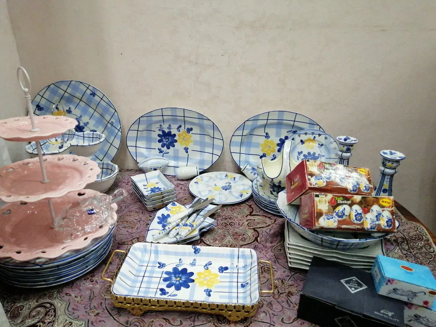 گل پنبه ای|ظروف سرو و پذیرایی|یزد, |دیوار