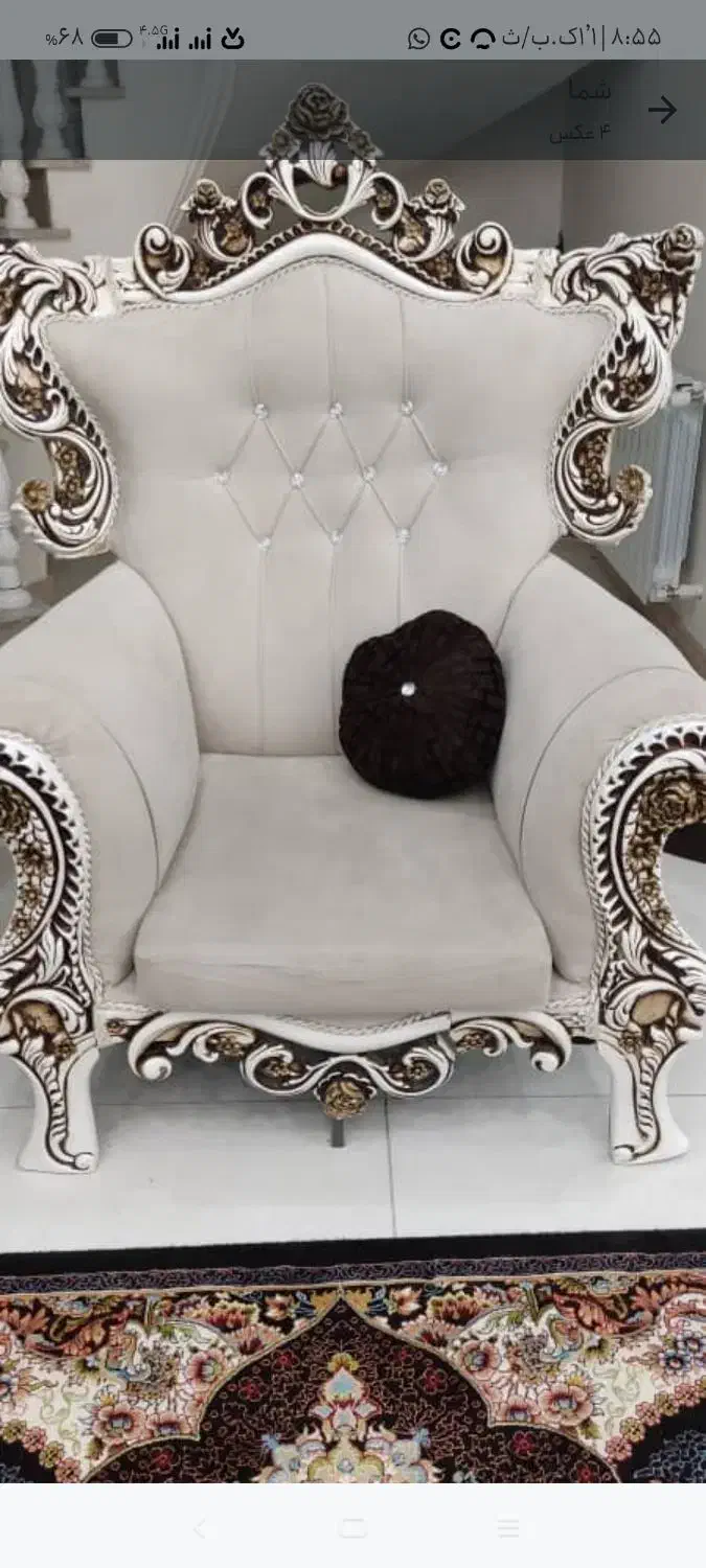 مبل راحتی سلطنتی در حد نو تمیز وراحت|مبلمان خانگی و میز عسلی|فومن, |دیوار