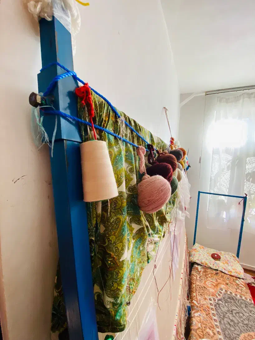 فرش پرده خطیبی نیمه کاره|فرش|ورزقان, |دیوار