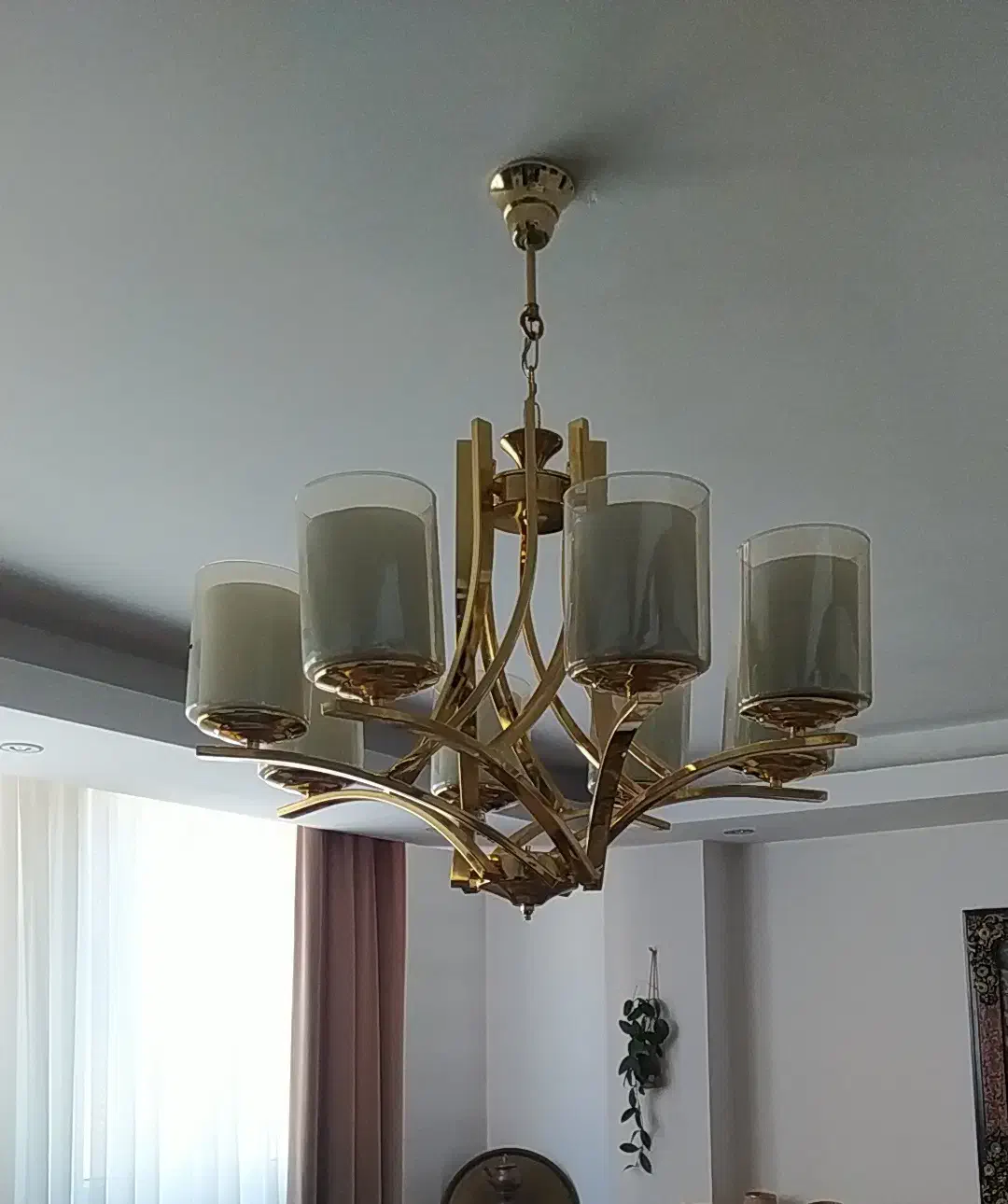 لوستر فانتزی فلزی شیک|لوستر و چراغ آویز|برخوار, |دیوار