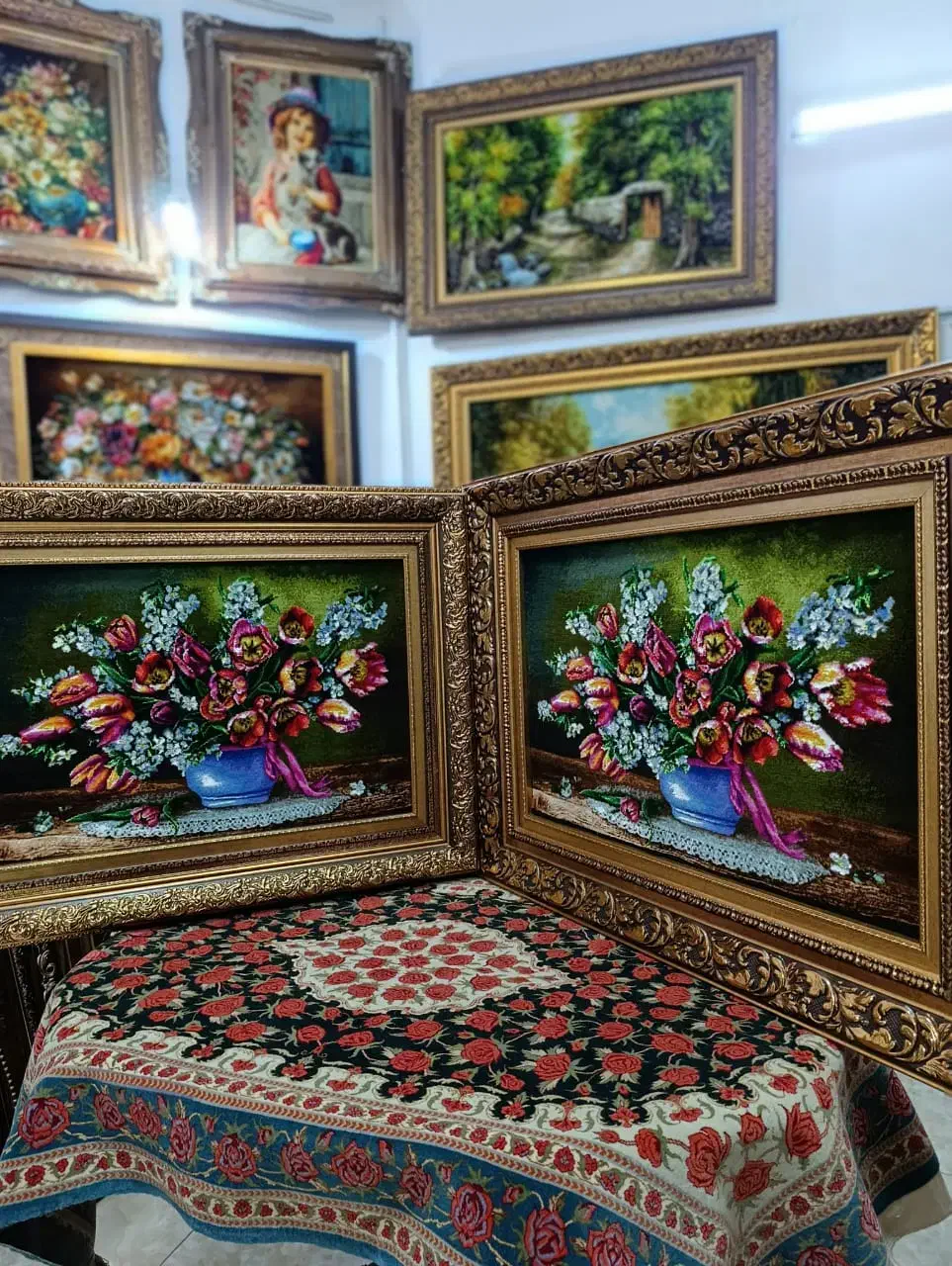 انواع تابلو فرش دستبافت گل مناسب کادو/نقدی واقساطی|تابلو فرش|تهران, لویزان|دیوار