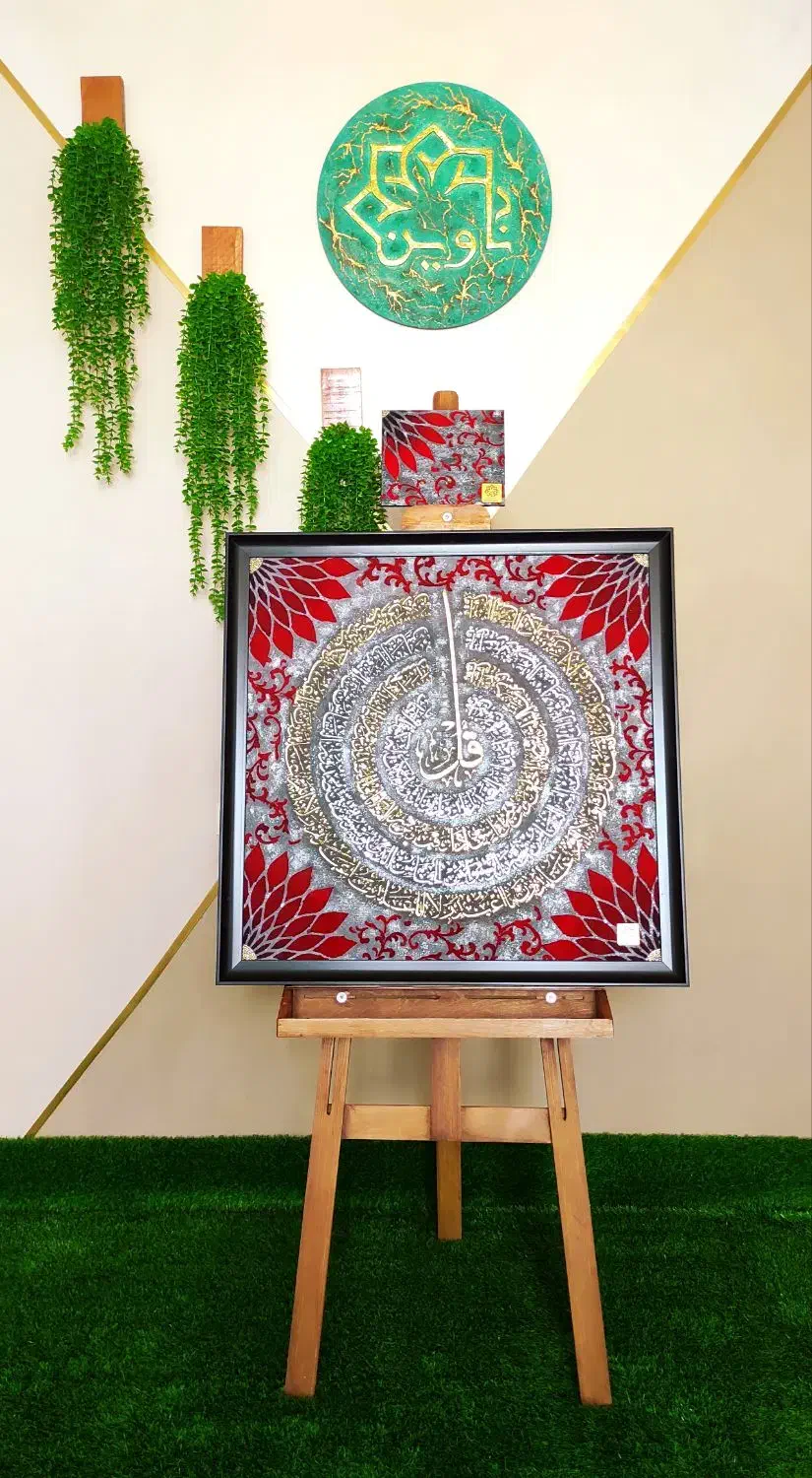 تابلو هنری پتینه چهارقل طوسی و تابلو زرشکی و قرمز|صنایع دستی و سایر لوازم تزئینی|دوگنبدان, |دیوار