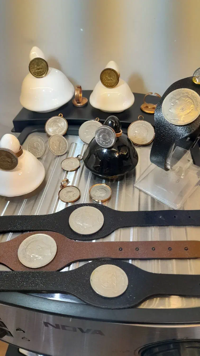 انگشتر گوشواره توسینه ای پهلوی شیر و خورشید|جواهرات|اصفهان, شاهزید|دیوار