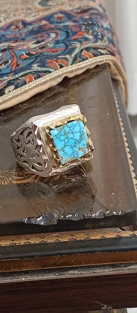 انگشتر ناب فیروزه نیشابوری|جواهرات|هرسین, |دیوار