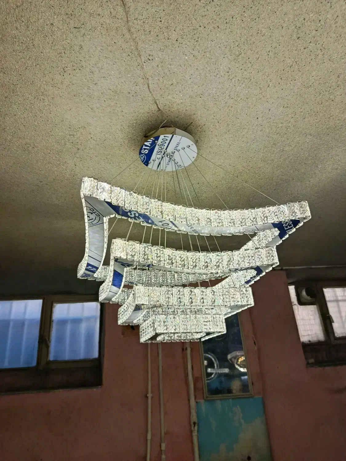 لوستر مربع چهارتایی گوشه خم|لوستر و چراغ آویز|تبریز, |دیوار