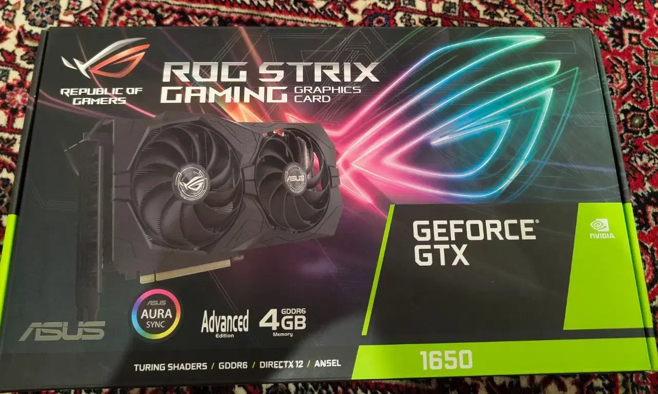 کارت گرافیک ایسوس 1650gtx سری ROG همراه با جعبه|قطعات و لوازم جانبی رایانه|همدان, |دیوار