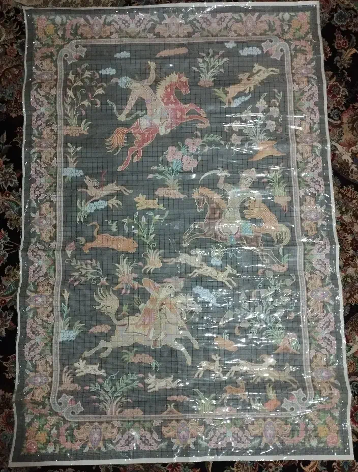 نقشه شکارگاه|فرش|کرمانشاه, |دیوار