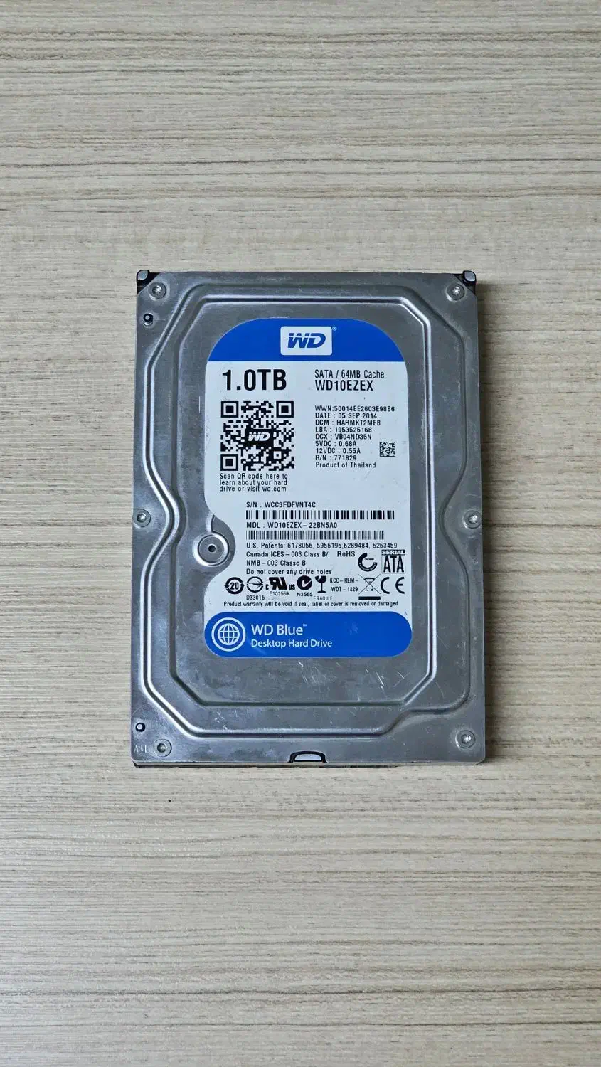هارد دیسک اینترنال ۱ ترابایت وسترن دیجیتال آبی|قطعات و لوازم جانبی رایانه|تهران, بهار|دیوار