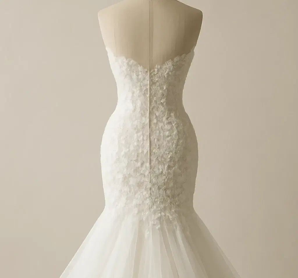 لباس عروس مزون دوزی مدل ماهی یکبار استفاده شده|لباس|رودسر, |دیوار