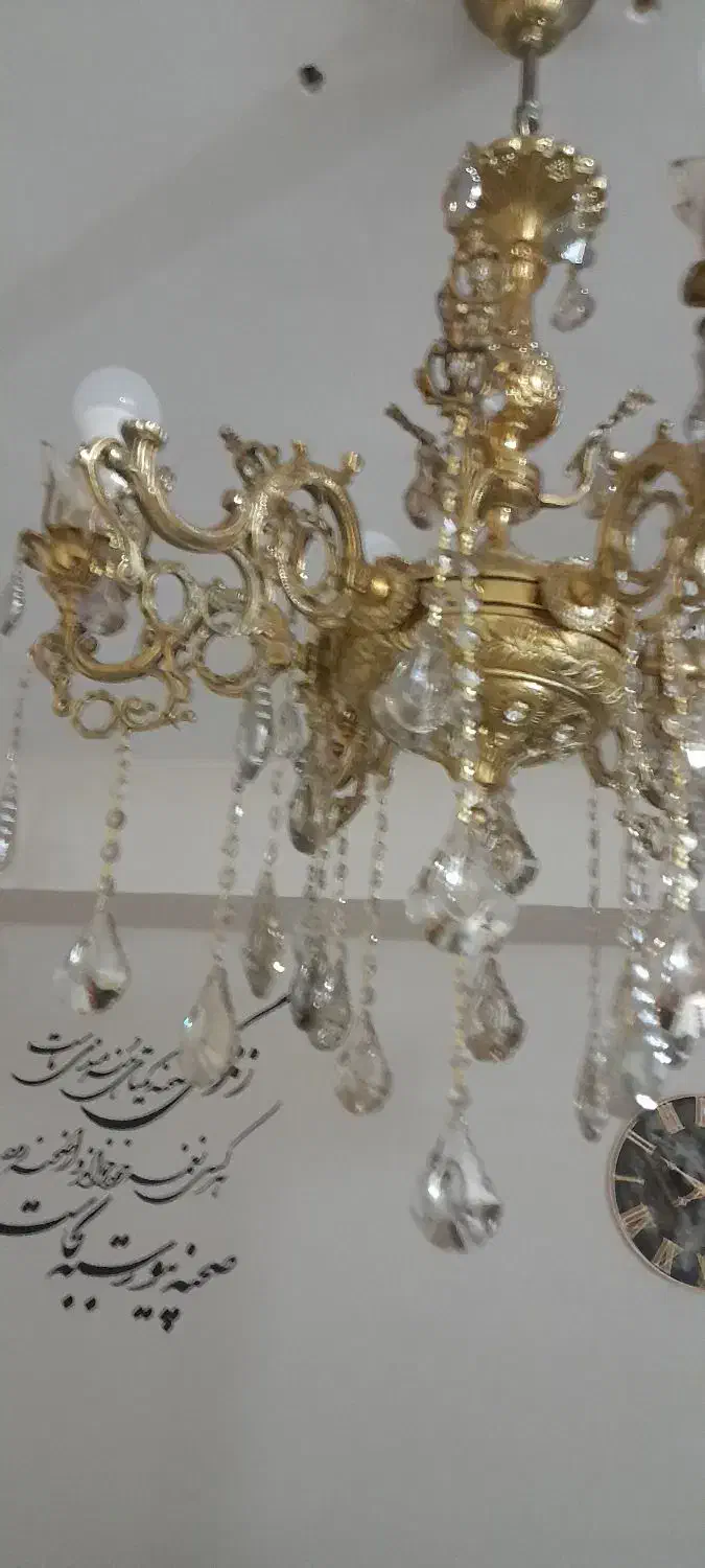 لوستر تمام برنز ۶شاخه شاه عباسی|لوستر و چراغ آویز|کرمانشاه, |دیوار